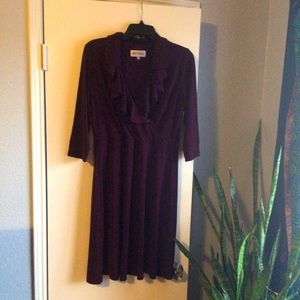 Plum Colored Ruffled Color Dress